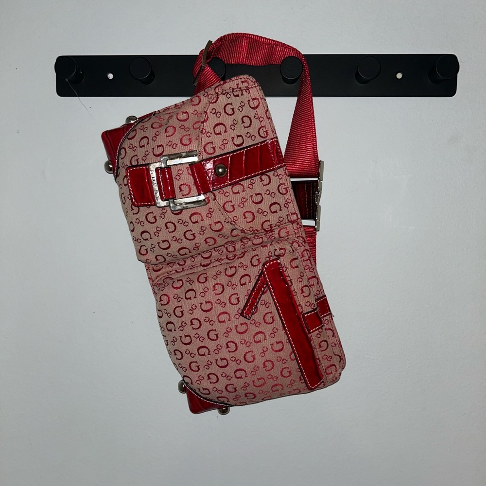 Guess Vintage 90s Monogram Pattern Belt Bag
